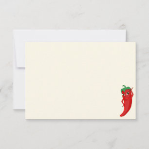 Red Hot Pepper Diva Cute Blank Cream Off White Card