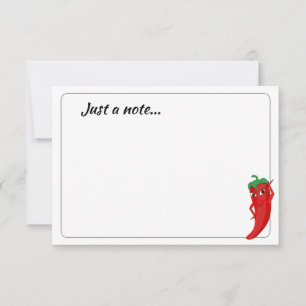 Red Hot Pepper Diva Cute Custom Just a Note Card