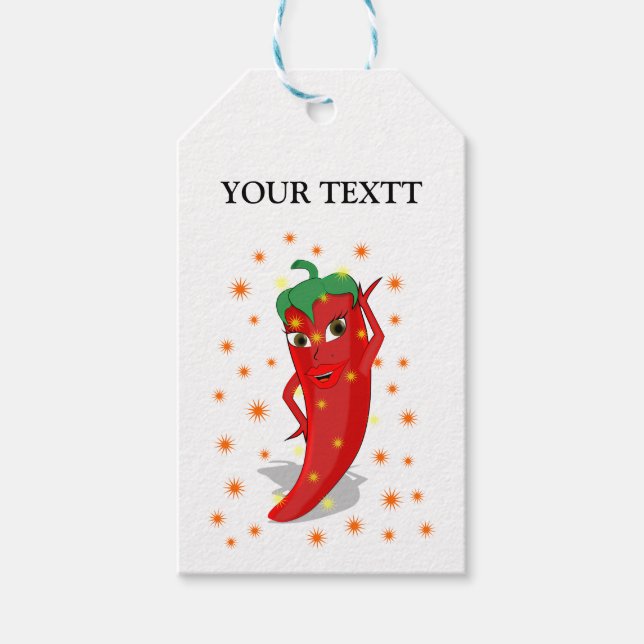 Red Hot Pepper Diva Gift Tags (Front)