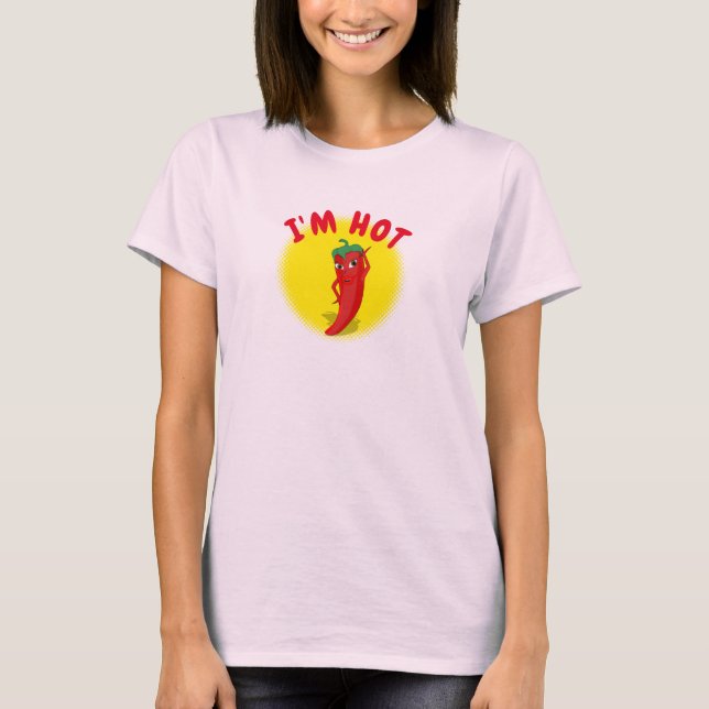 Red Hot Pepper Diva Gradient  T-Shirt (Front)
