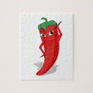 Red Hot Pepper Diva Jigsaw Puzzle