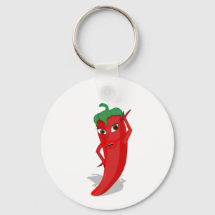 Red Hot Pepper Diva Keychain