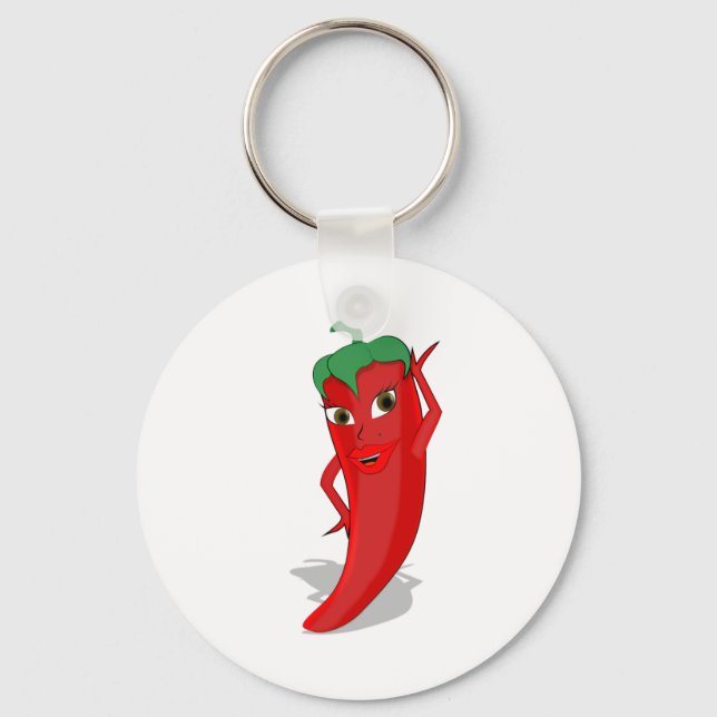 Red Hot Pepper Diva Keychain (Front)