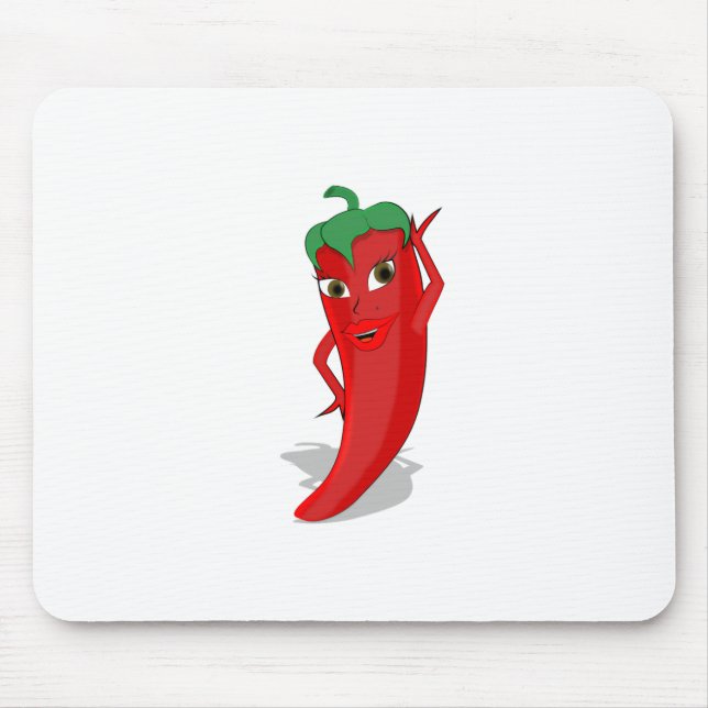 Red Hot Pepper Diva Mouse Pad (Front)