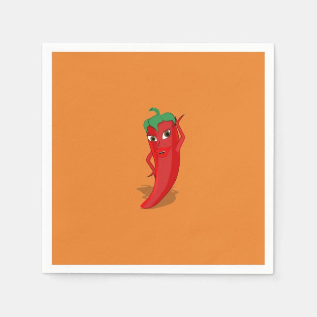 Red Hot Pepper Diva Napkin (Front)