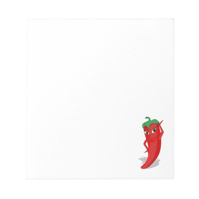 Red Hot Pepper Diva Notepad (Front)