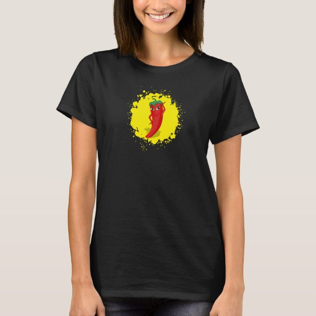 Red Hot Pepper Diva Paint Splatter T-Shirt (Front)