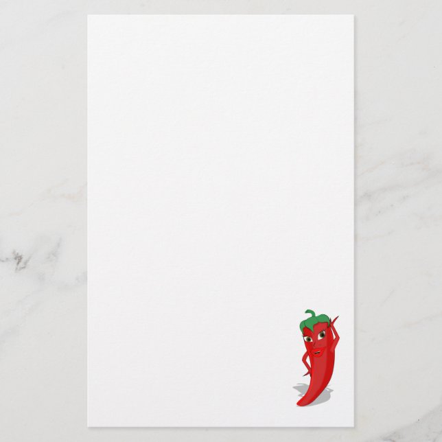 Red Hot Pepper Diva Stationery (Front)