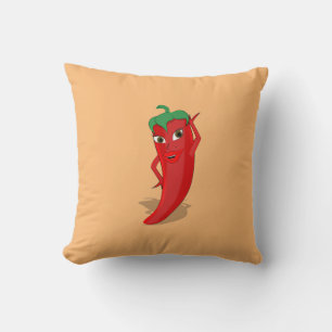 Red Hot Pepper Diva Throw Pillow