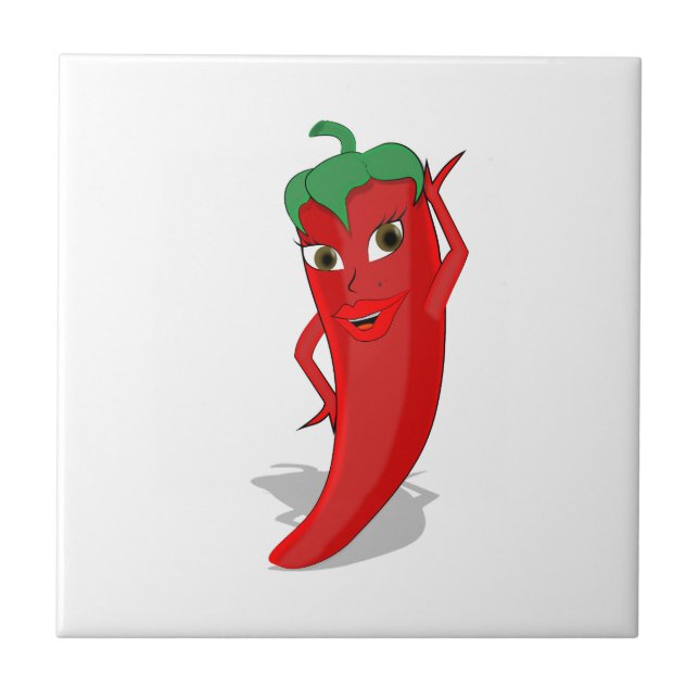 Red Hot Pepper Diva Tile (Front)