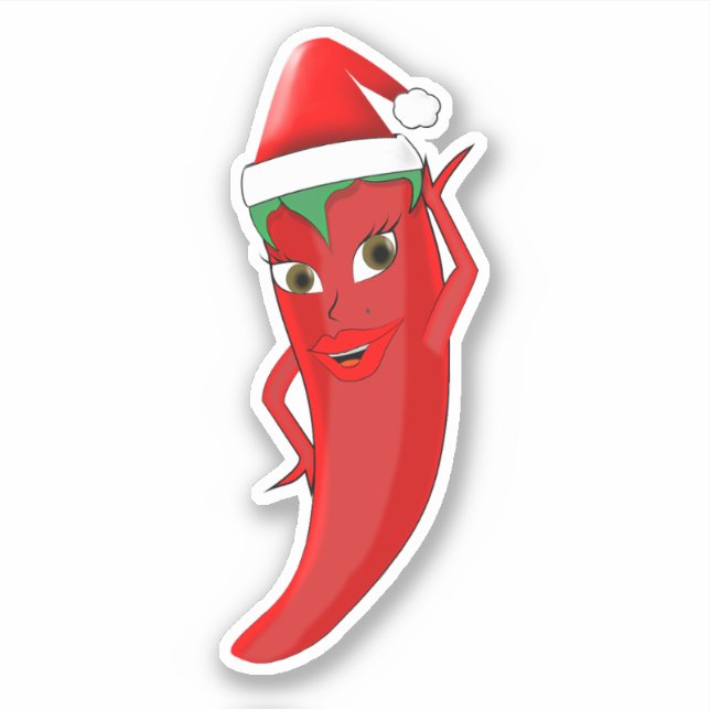 Red Hot Pepper Diva With Santas Hat (Front)