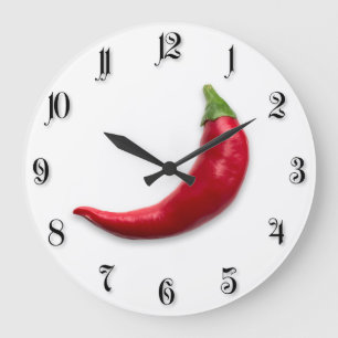 Red hot pepper large clock