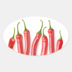 Red hot pepper oval sticker