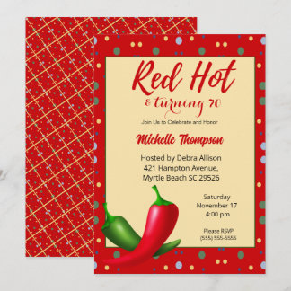 Red Hot Peppers 70th  Birthday Invitation