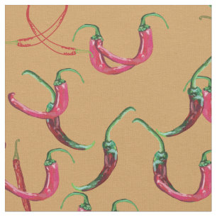 Red Hot peppers  Fabric