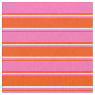 Red, Hot Pink, and Light Cyan Stripes Pattern Fabric