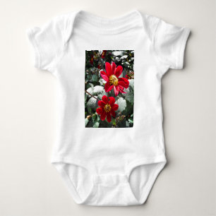 red hot pink daisy / daisies flowers baby bodysuit