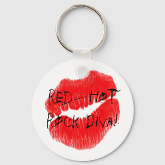 Red Hot Rock Diva Lips I Keychain