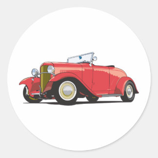 Red Hot Rod Classic Round Sticker