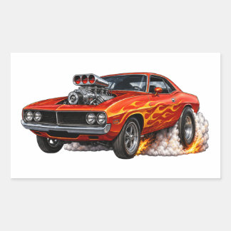 Red Hot Supercharged Muscle Car Burnout Sticker