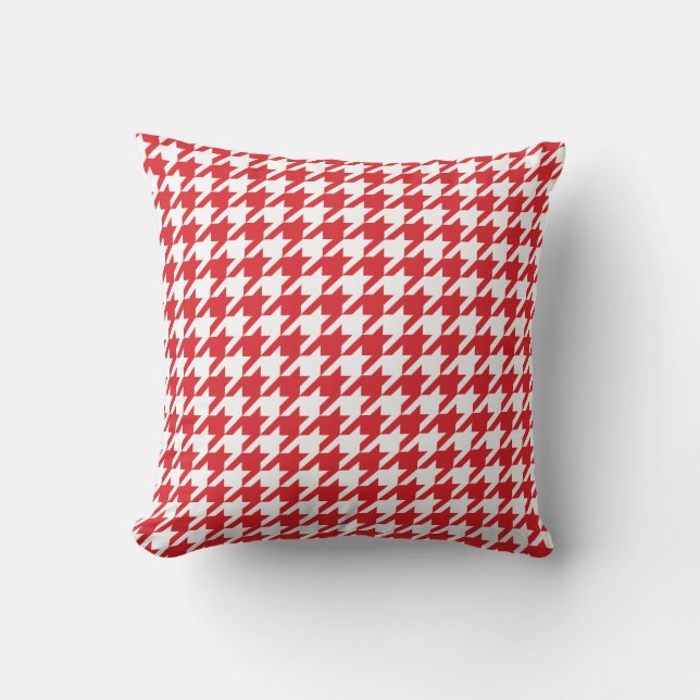 red houndstooth pattern throw pillow (Front)