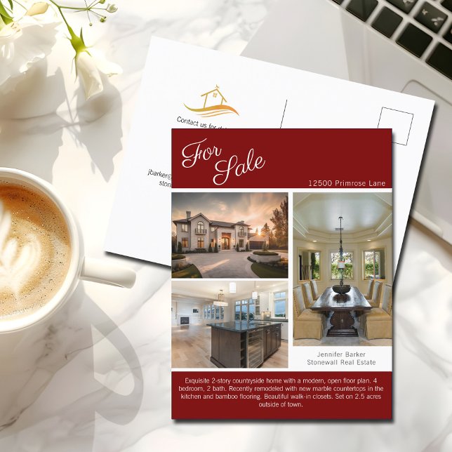 Red House For Sale Real Estate Listing Postcard (Creator Uploaded)