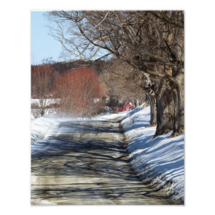 Red House On A Country Road Photo Print