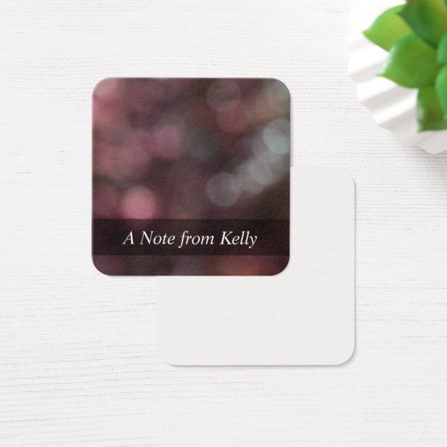 Red-Hued Bokeh Photo Abstract Art Message Cards (Desk)
