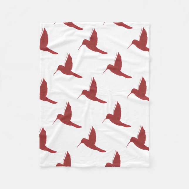 Red Hummingbird Fleece Blanket (Front)
