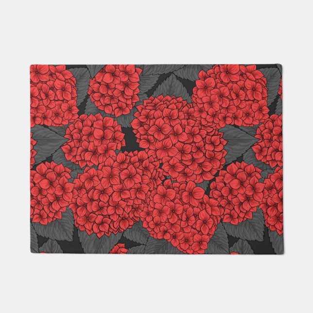 Red hydrangea doormat (Front)