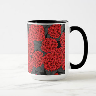 Red hydrangea mug