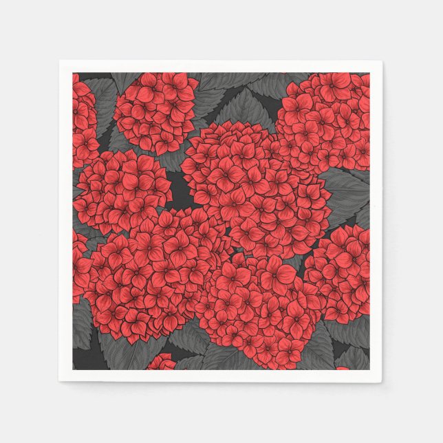 Red hydrangea napkin (Front)
