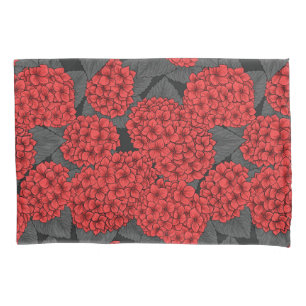 Red hydrangea pillowcase