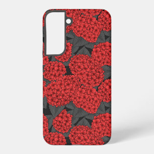 Red hydrangea samsung galaxy case