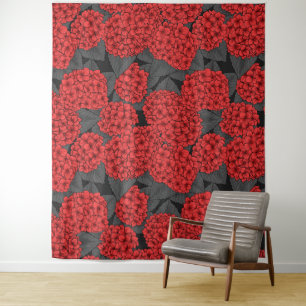 Red hydrangea tapestry