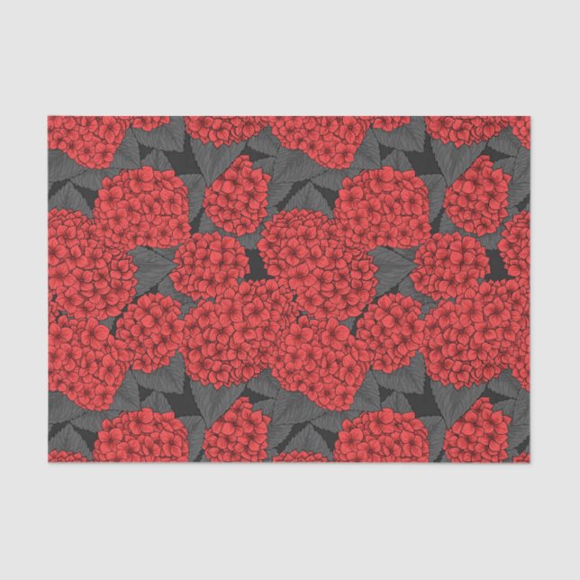 Red hydrangea tissue paper (Front)