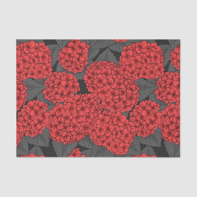 Red hydrangea tissue paper (Front)