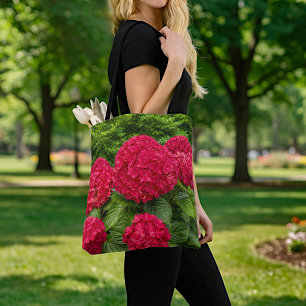 Red Hydrangeas Tote Bag