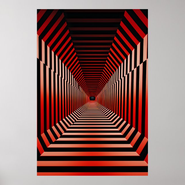 Red Hypnotic Illusions Poster (Front)