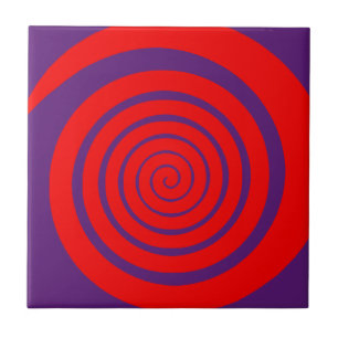 red hypnotic spiral image tile
