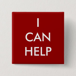 Red, I Can Help, Volunteer Button Charity Events