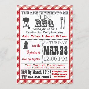 Red I Do Barbecue Invitation