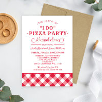 Red "I Do" Pizza Party Wedding Rehearsal Dinner