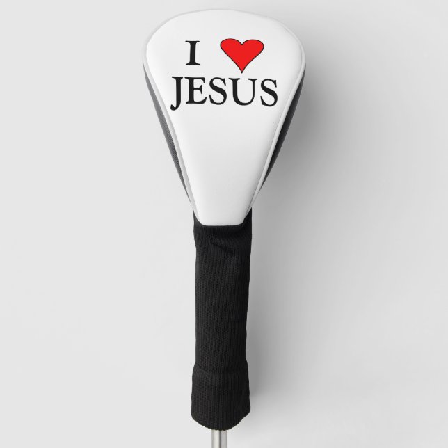 Red I HEART JESUS Golf Head Cover (Front)