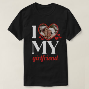 Red I Heart My Girlfriend Add Your Photo T-Shirt
