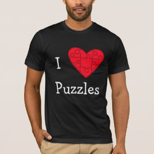 Red I Heart Puzzles Tshirt