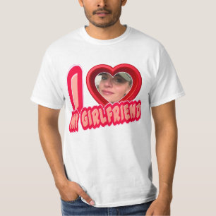 Red I Love My Girlfriend Photo Personalized T-Shirt