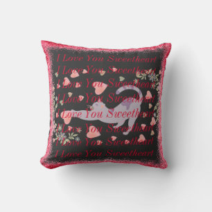 Red I Love You Keepsake Cute Modern Valentines Day Throw Pillow