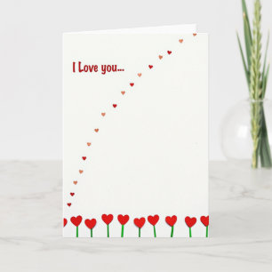 Red I Love You Valentines Day Card
