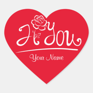 Red / I rose you / Valentines Day Sticker